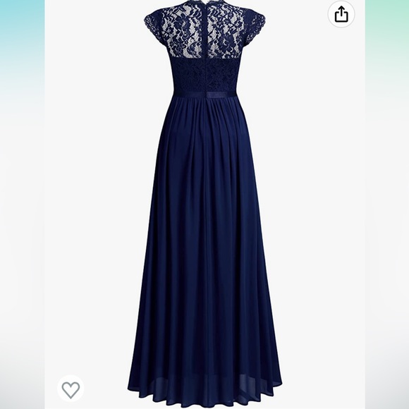 Navy Blue Lace Gown- Size XL - Picture 2 of 6